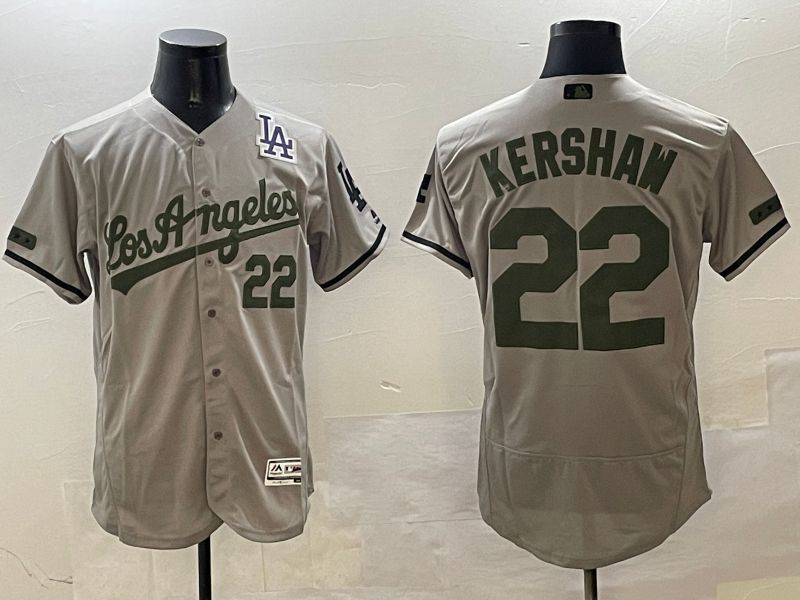 Men Los Angeles Dodgers #22 Kershaw Grey Fashion Elite 2025 Nike MLB Jersey style 5->los angeles dodgers->MLB Jersey